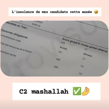 Résultats C1 et C2