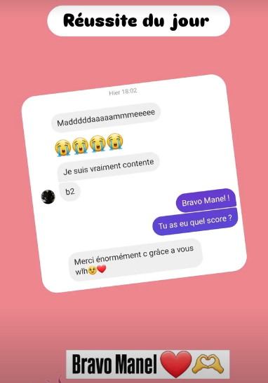 Réussite du jour — Bravo Manel